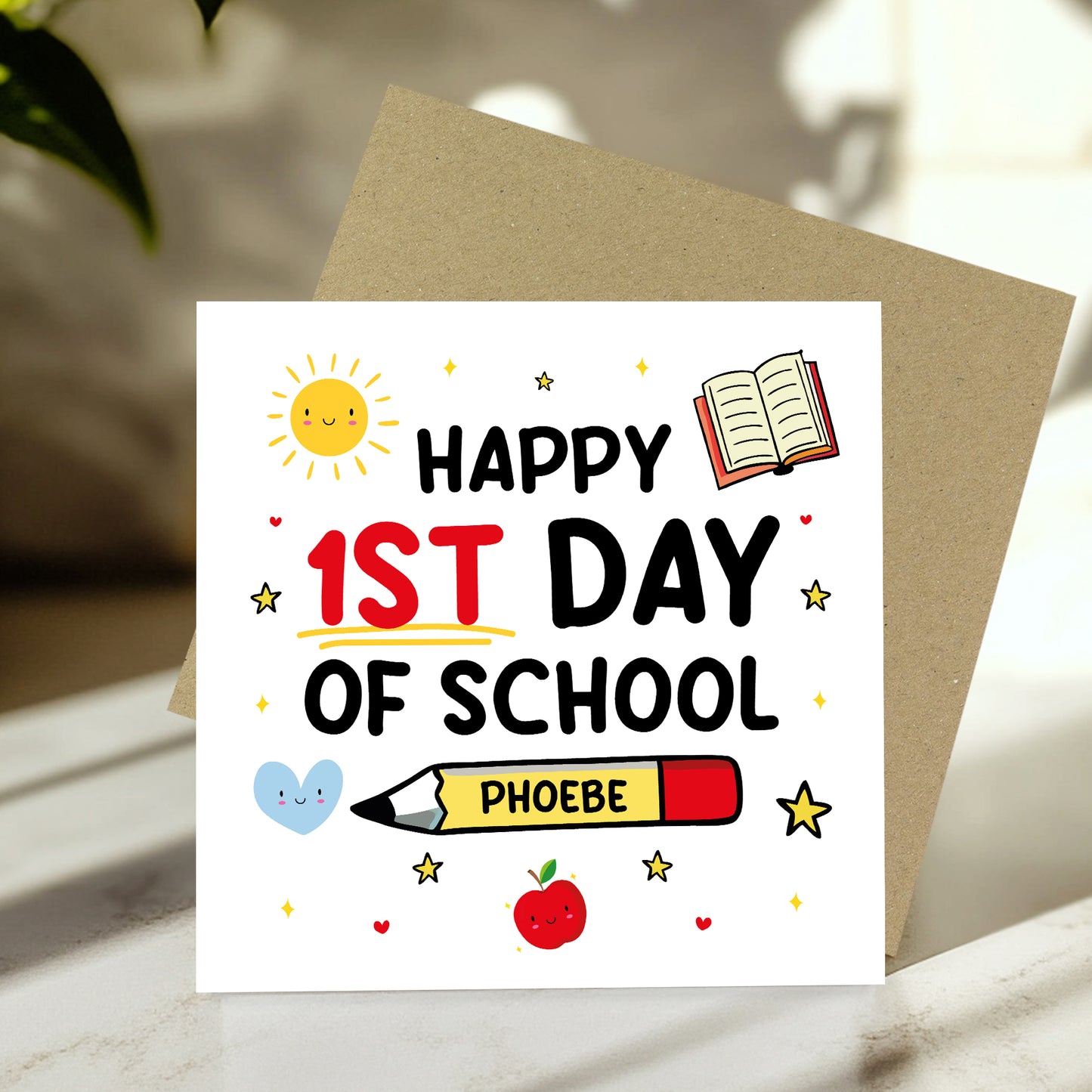 Happy 1st Day Of School Card For Son Daughter Peronalised Card