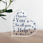 Thank You For All Your Help Gift For Teacher Colleague Volunteer