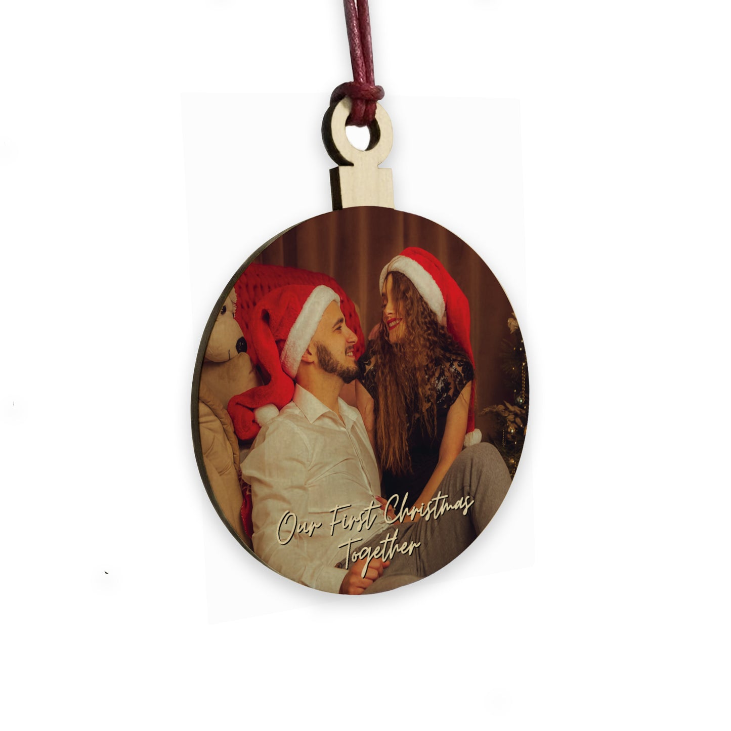 Personalised Christmas Tree Decoration with Photo 1st Christmas