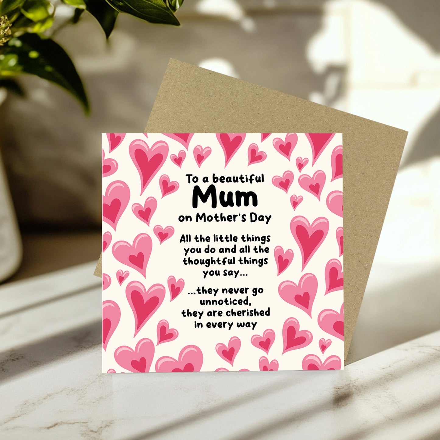 Mothers Day Card From Daughter Mum Card With Envelope Mum Cards