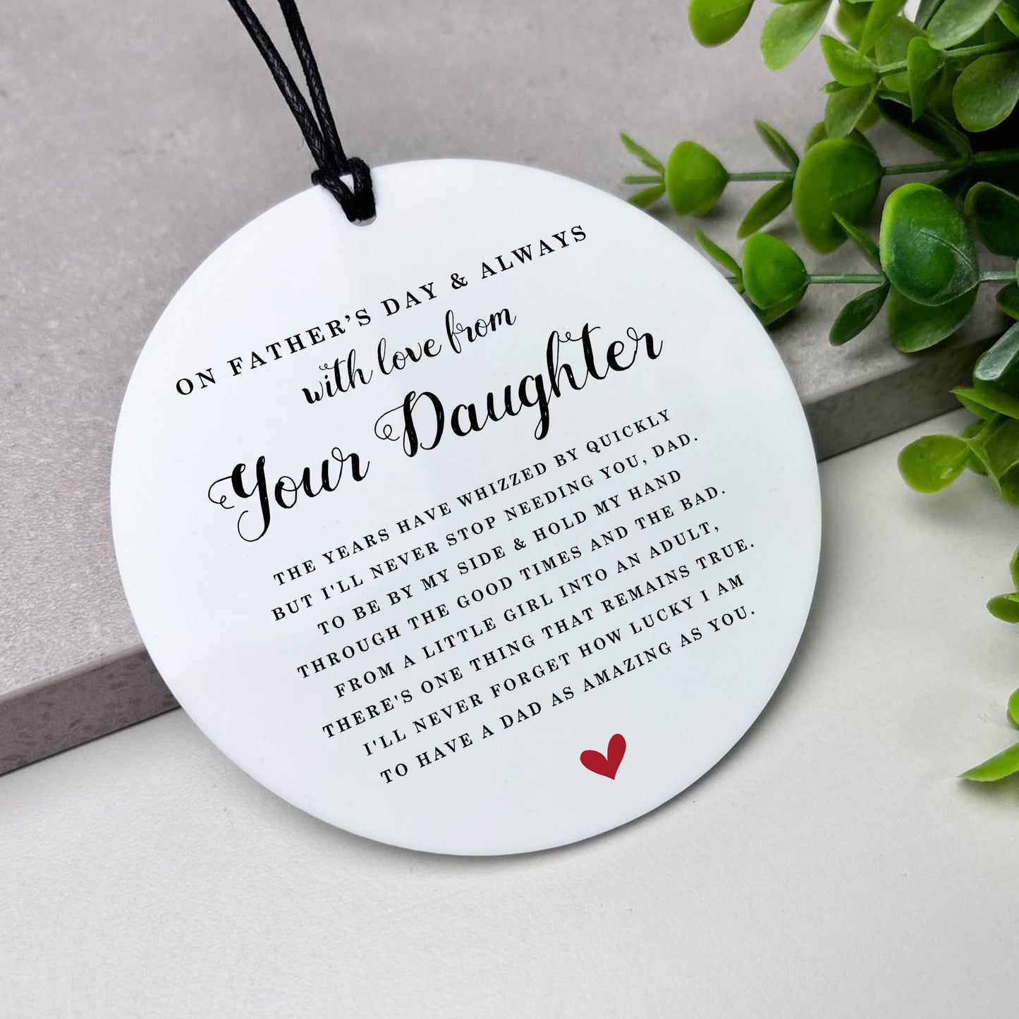 Fathers Day Gift From Your Daughter Hanging Plaque For Dad
