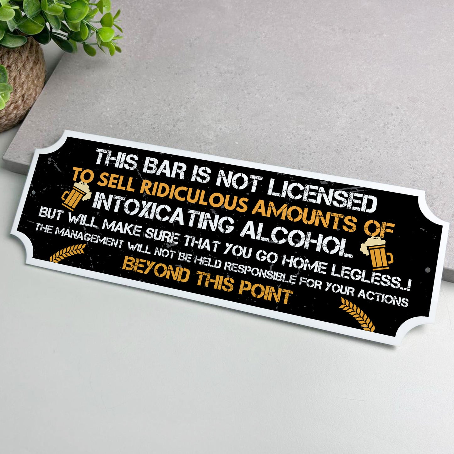 Funny Bar Sign For Home Bar Man Cave Garage 30cm x 10cm