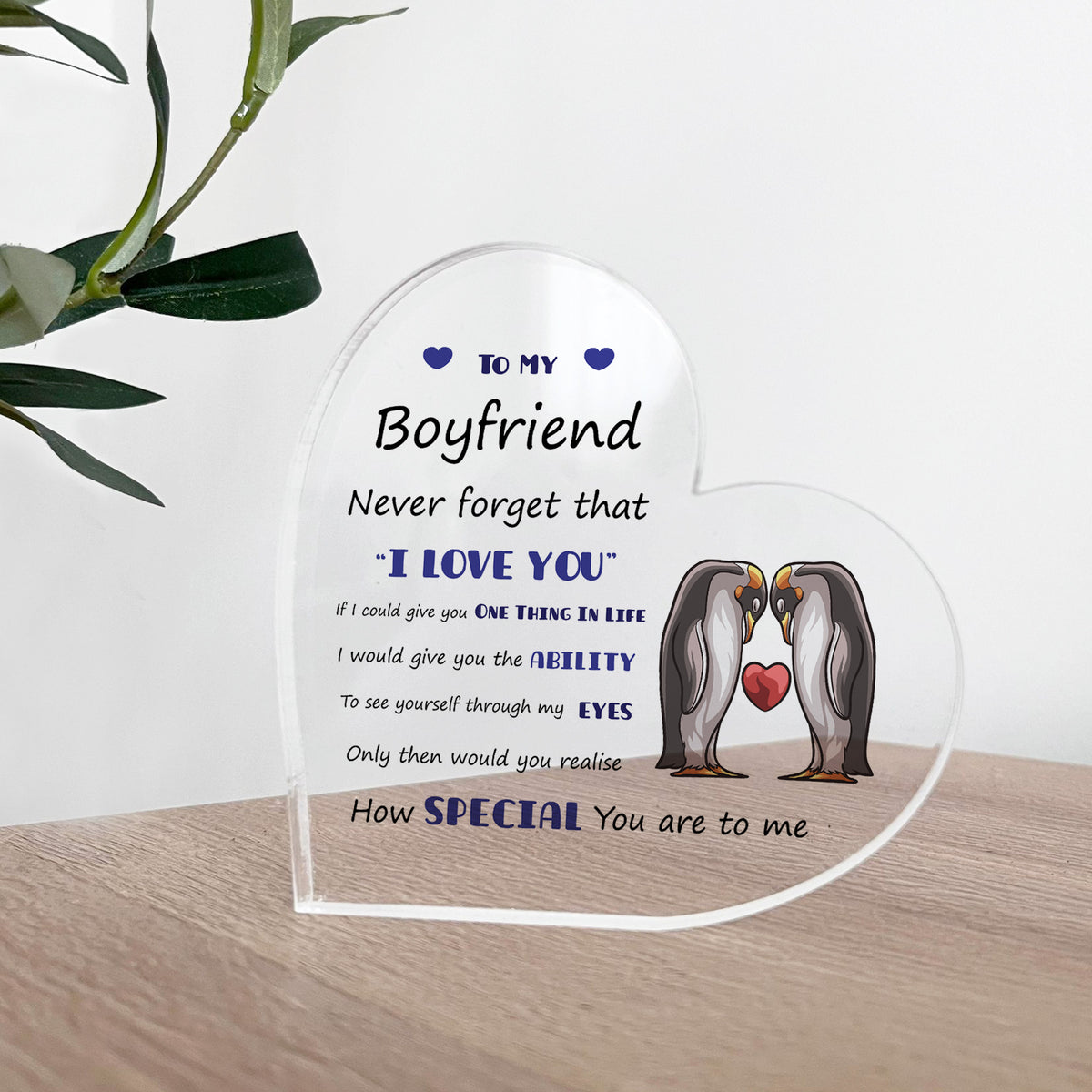 Never Forget That I Love You Gift For Boyfriend Acrylic Plaque