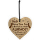 Dad Christmas Gift From Son Novelty Wood Heart Funny Gift Idea