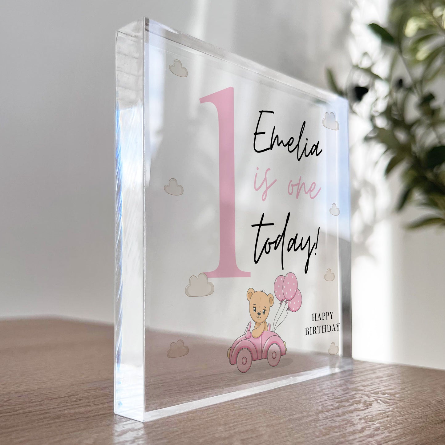 1st Birthday Gift For Baby Girl ONE TODAY Personalised Plaque