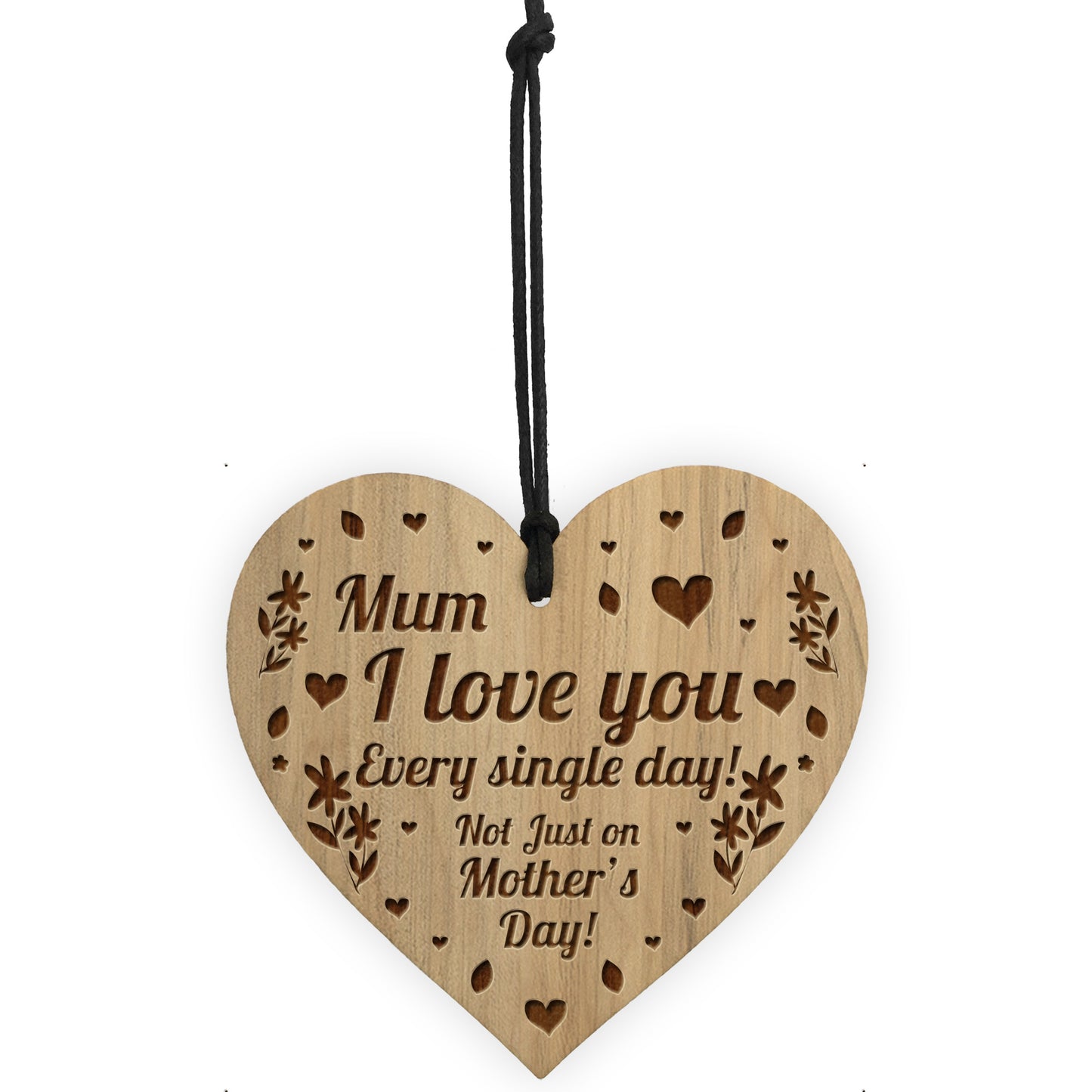 Special Mothers Day Gift Wood Heart Floral Gift For Mum