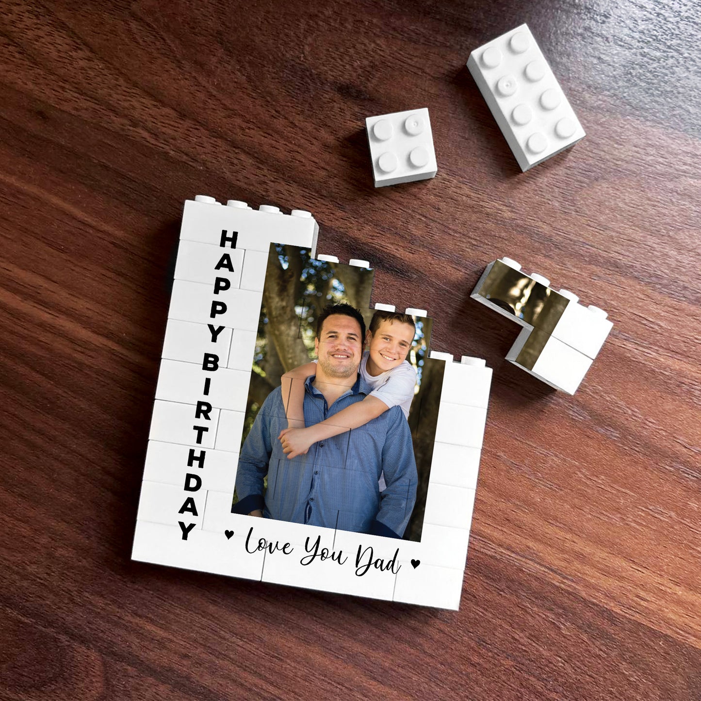Personalised Dad Gift Love You Dad Gift Brick Photo Block