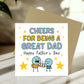 Cheers For Being A Great Dad Funny Fathers Day Card From Son