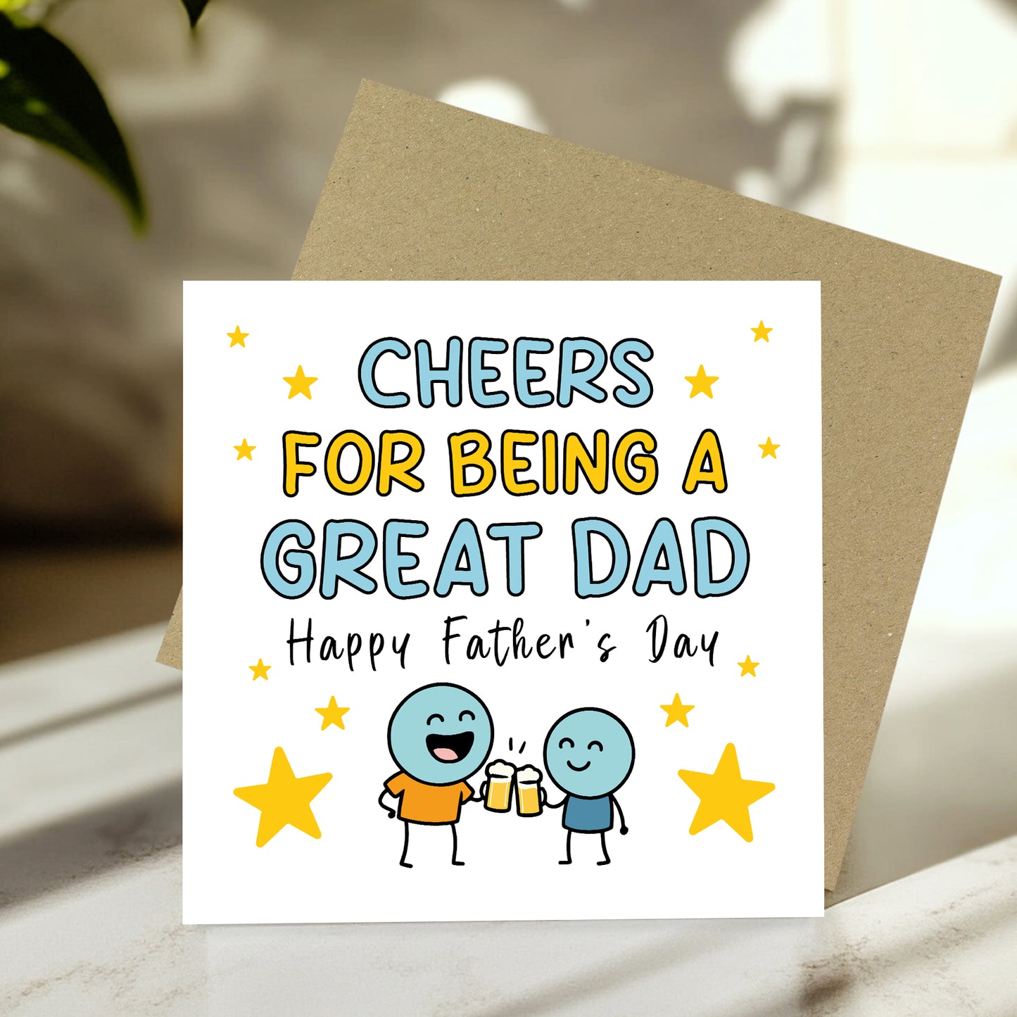Cheers For Being A Great Dad Funny Fathers Day Card From Son