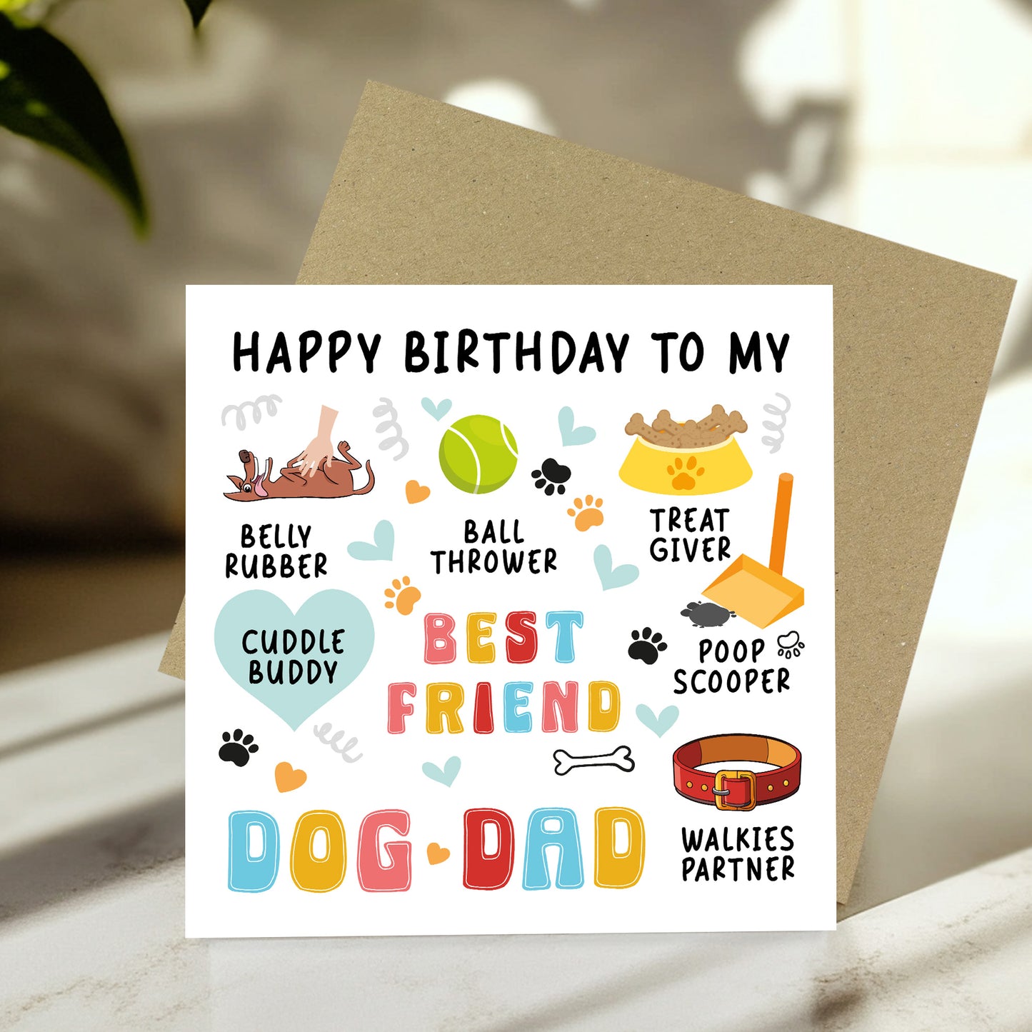 Happy Birthday Card From The Dog Birthday Card For Best Dog Dad