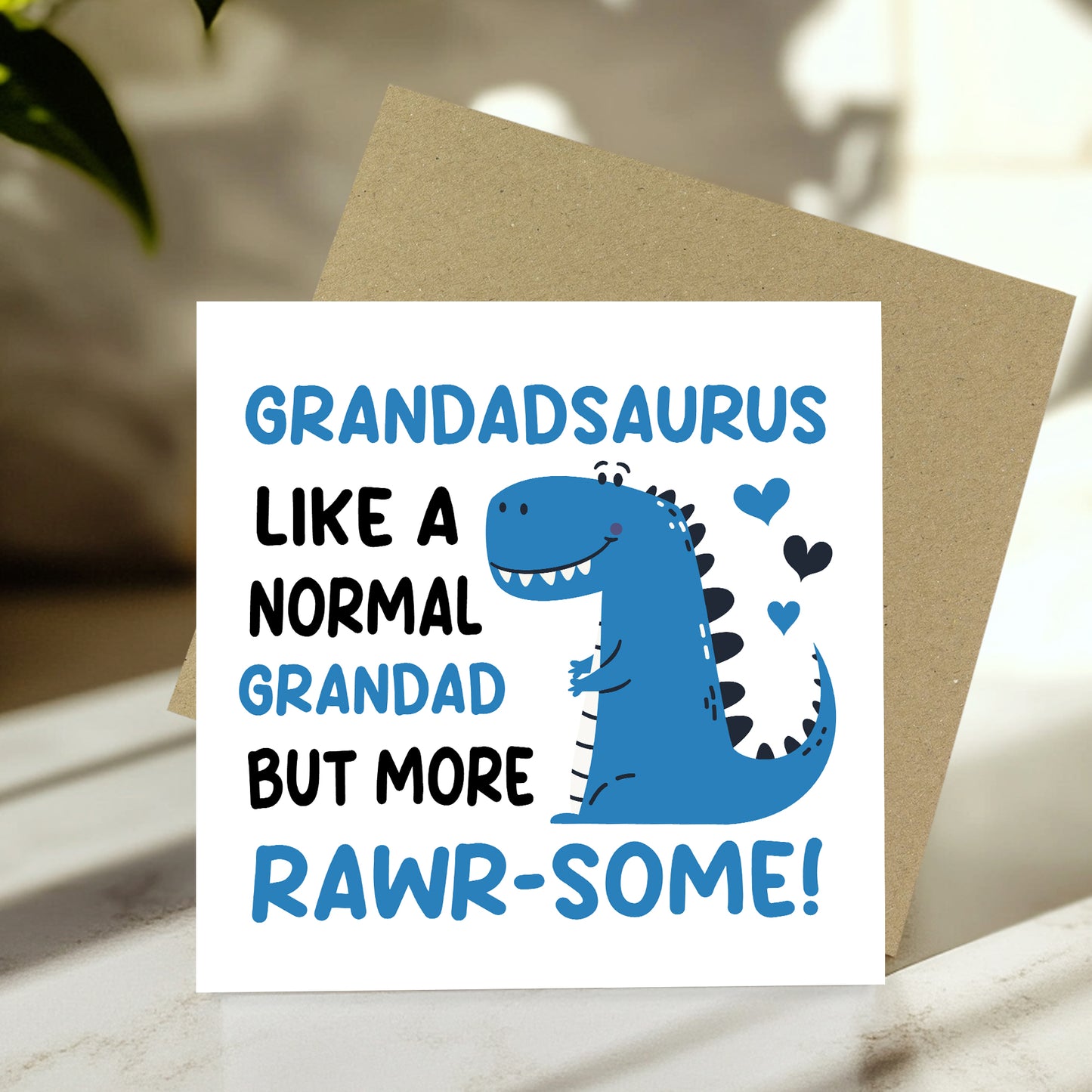 Birthday Card For Grandad Kraft Envelope Rawrsome Grandad Card
