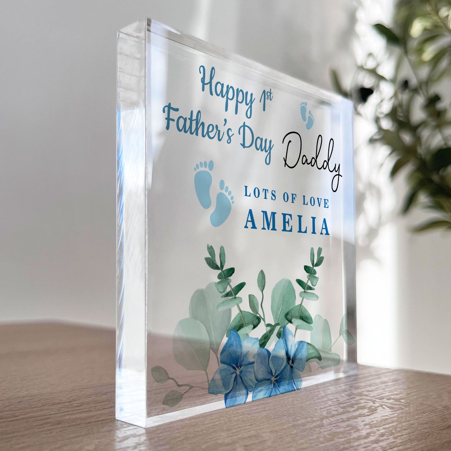 Happy 1st Fathers Day Gift For Daddy Personalised Block