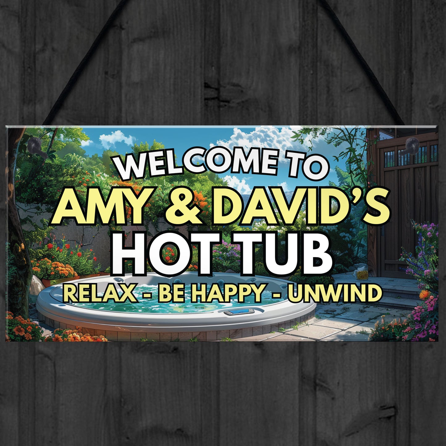 Hot Tub Sign Personalised Signs and Plaques Accessories