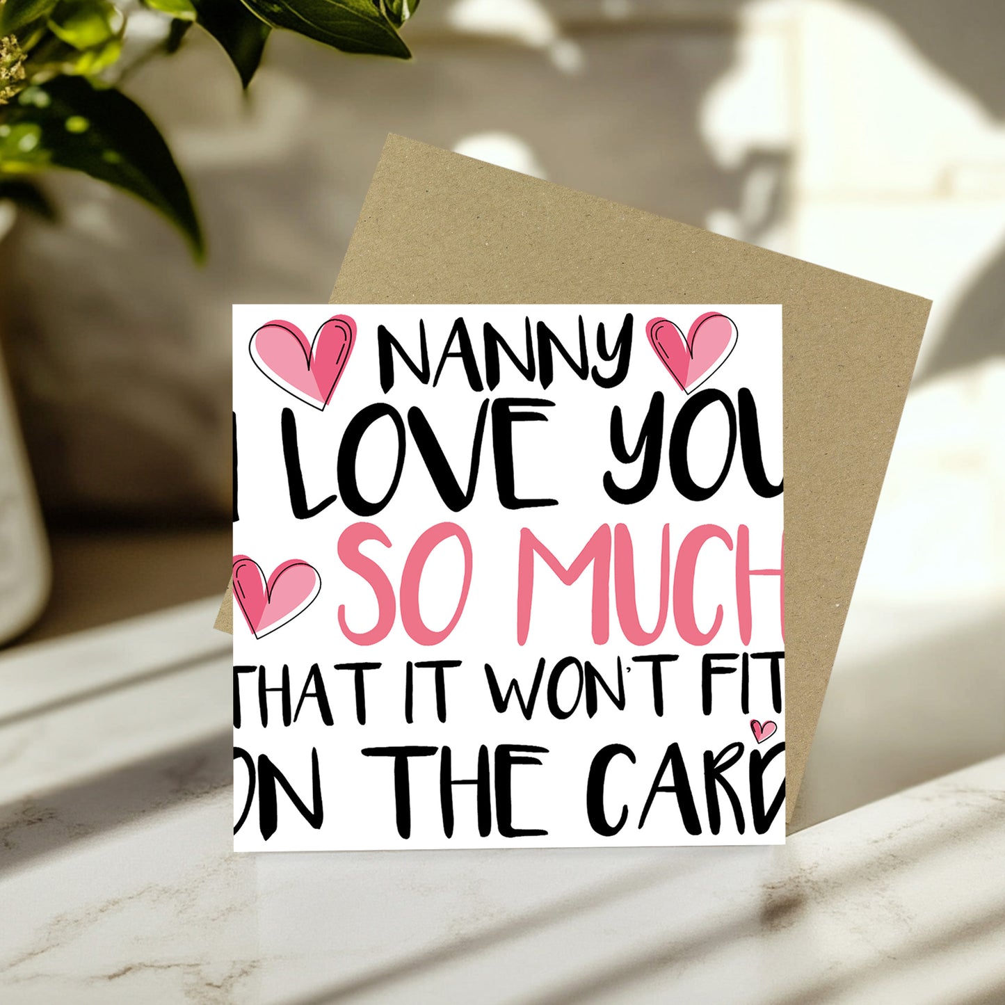 Card For Nanny Birthday With Envelope Included Mothers Day Cards