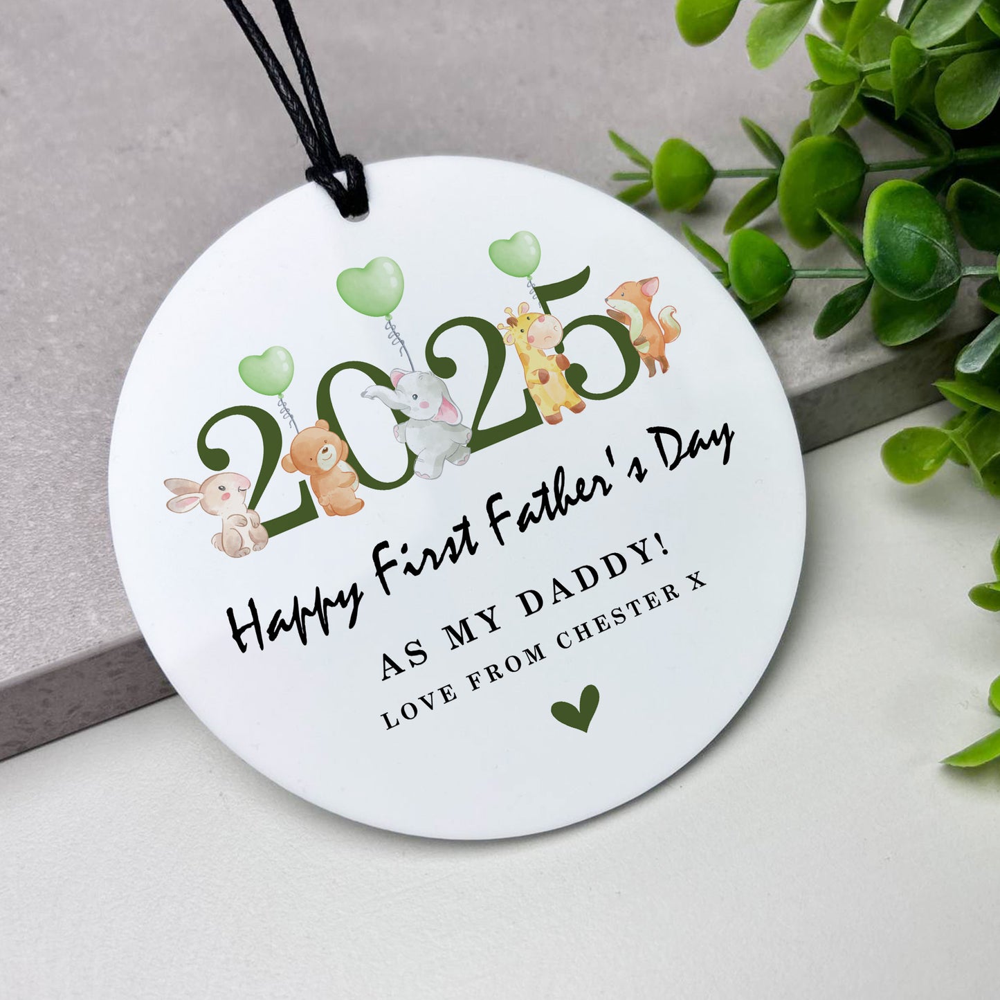 First Fathers Day Personalised Hanging Plaque Gift For Daddy 1st