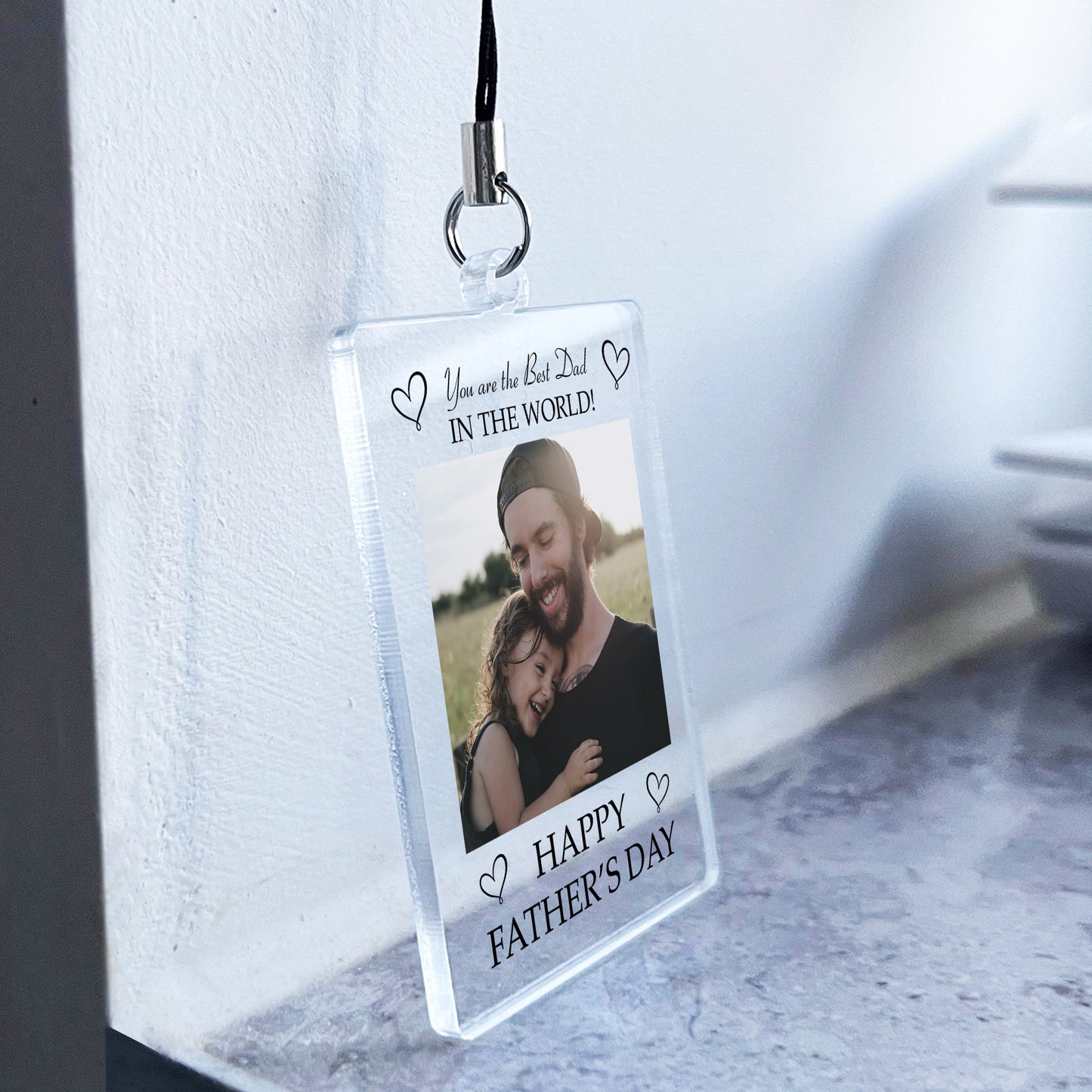 PERSONALISED DAD KEYRING Best Dad In The World Fathers Day Gift