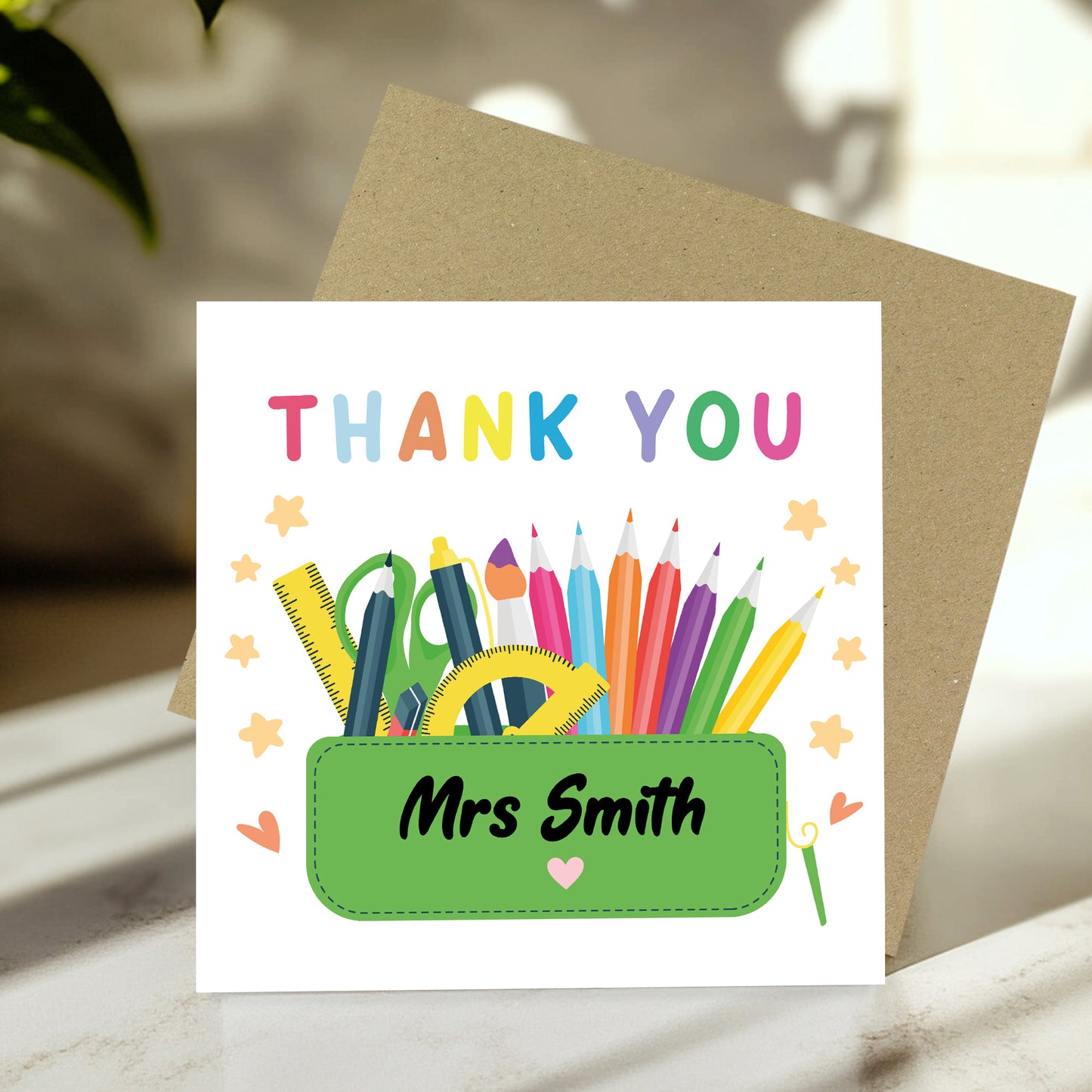 Personalised Thank You Card Teacher Appreciation Cards School