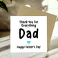 Fathers Day Card For Dad With Kraft Envelope Thank You Card