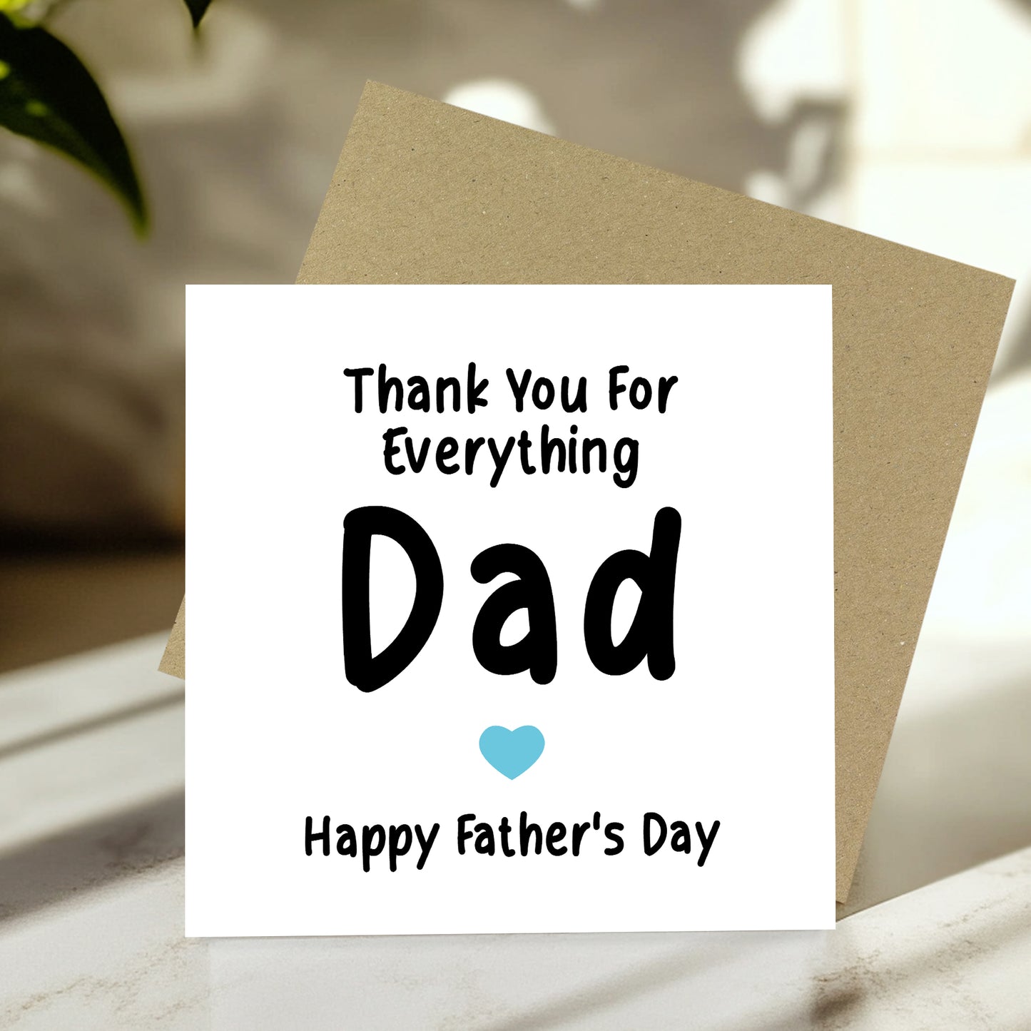 Fathers Day Card For Dad With Kraft Envelope Thank You Card