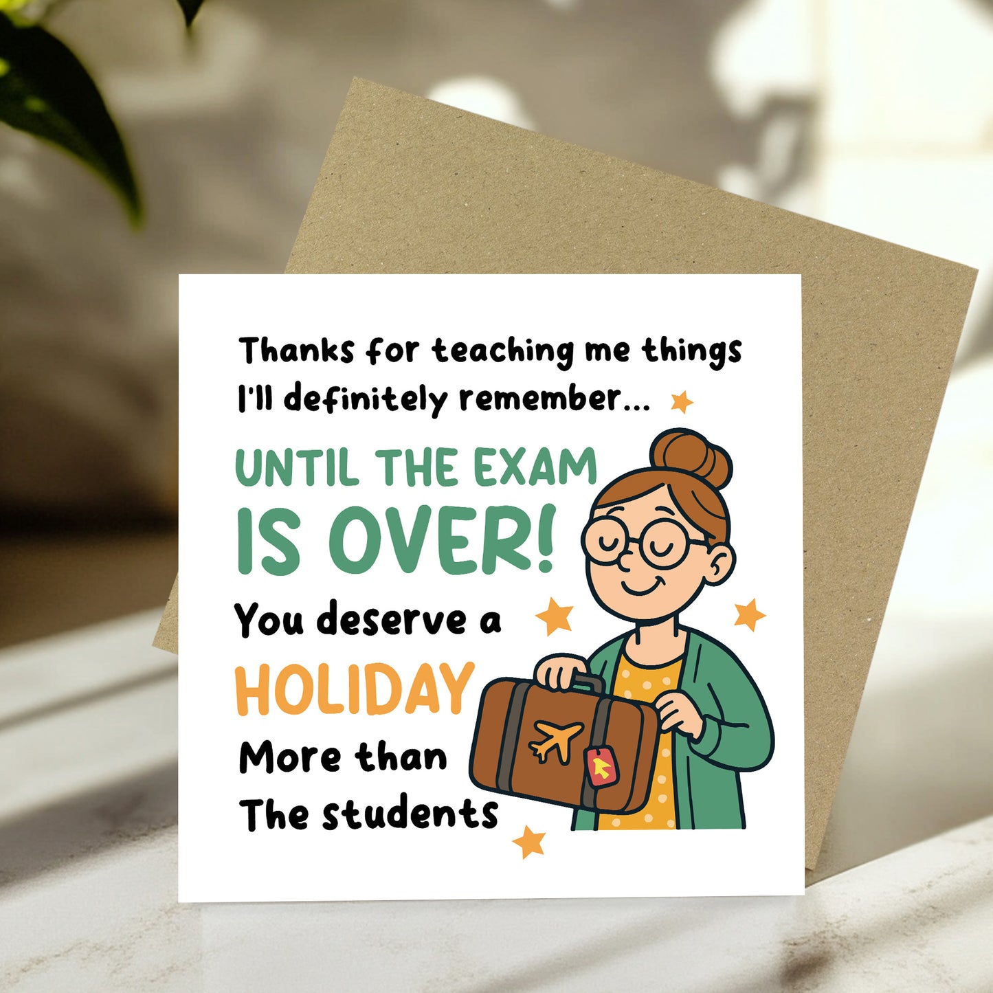 Funny Card For Teacher Teacher Appreciation Card Thank You