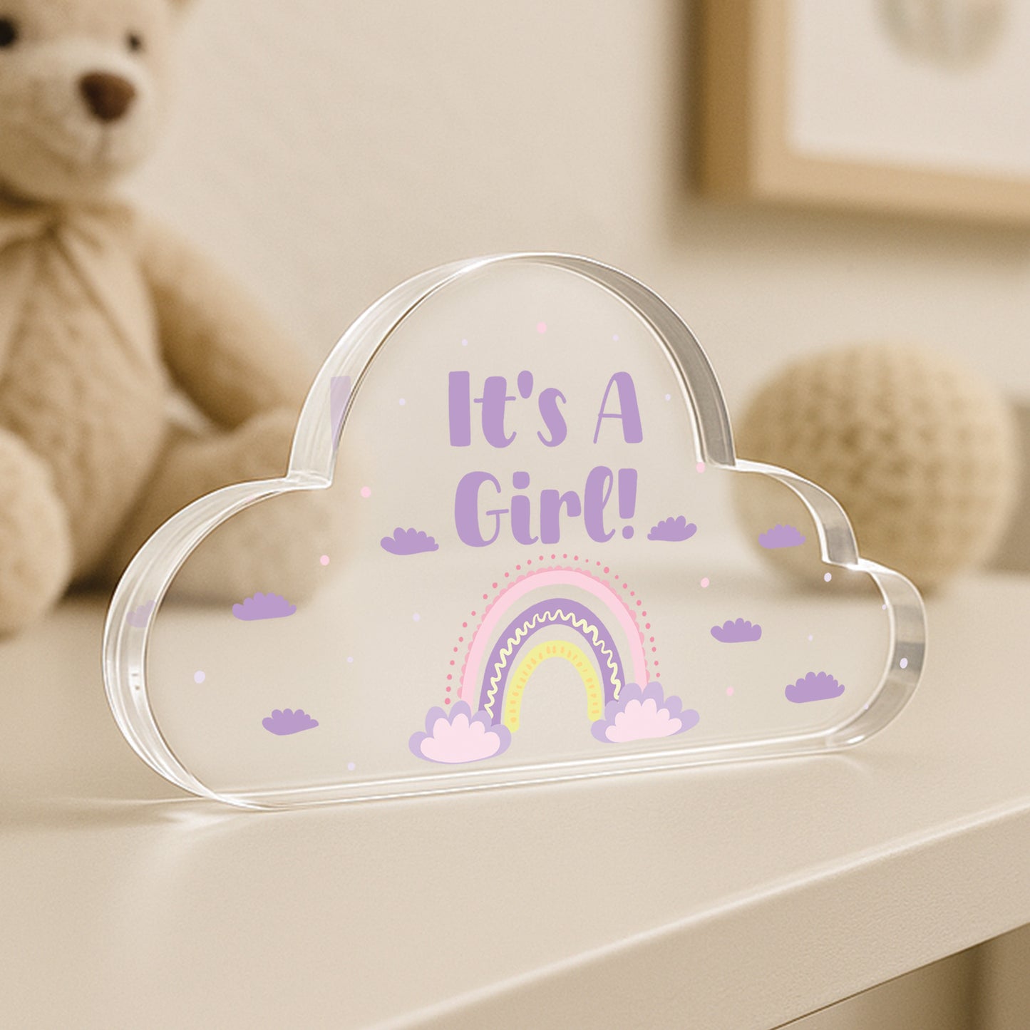 It's A Girl Gender Reveal Plaque Keepsake Nursery Decor Gifts