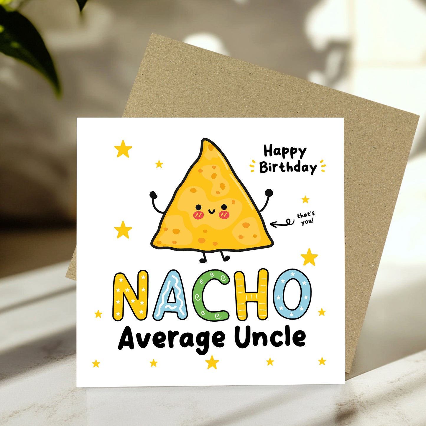 Birthday Card For Uncle NACHO Average Uncle Card Funny Birthday
