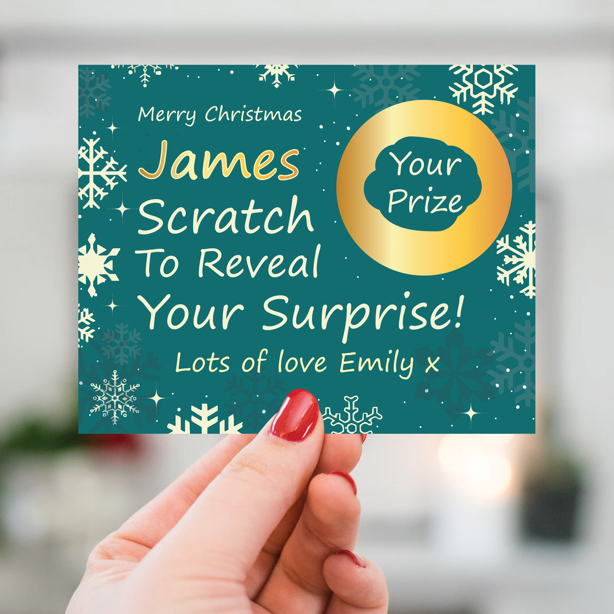 Personalised Christmas Scratch Reveal Card For Son Brother Men
