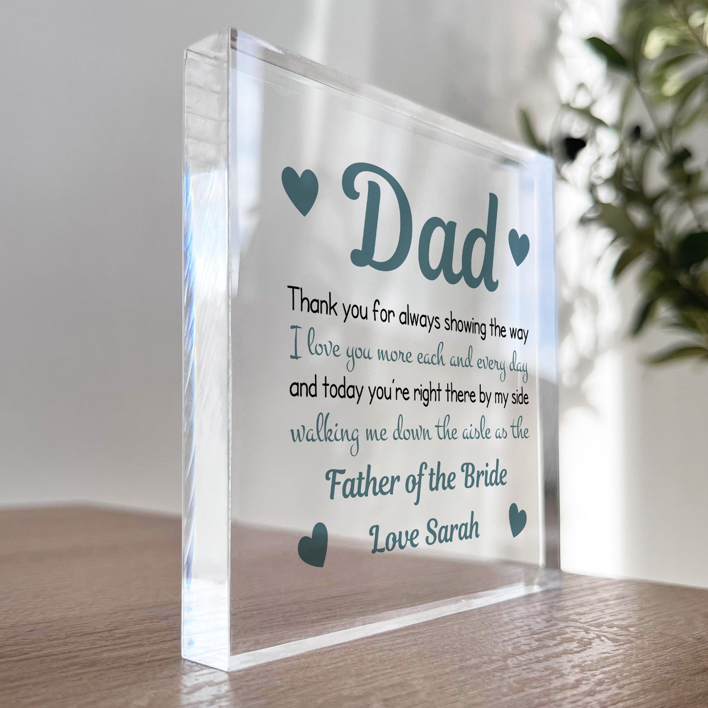 Dad Thank You Father Of The Bride Personalised Down The Aisle