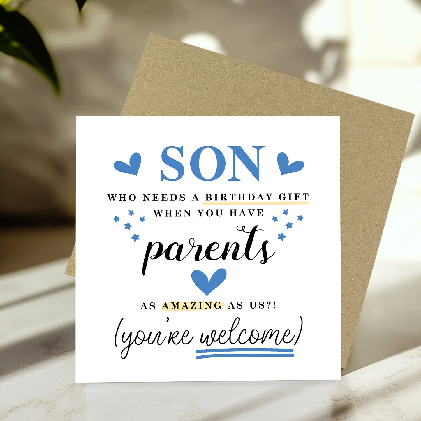 Birthday Card For Son Funny Son Card From Mum and Dad Hilarious