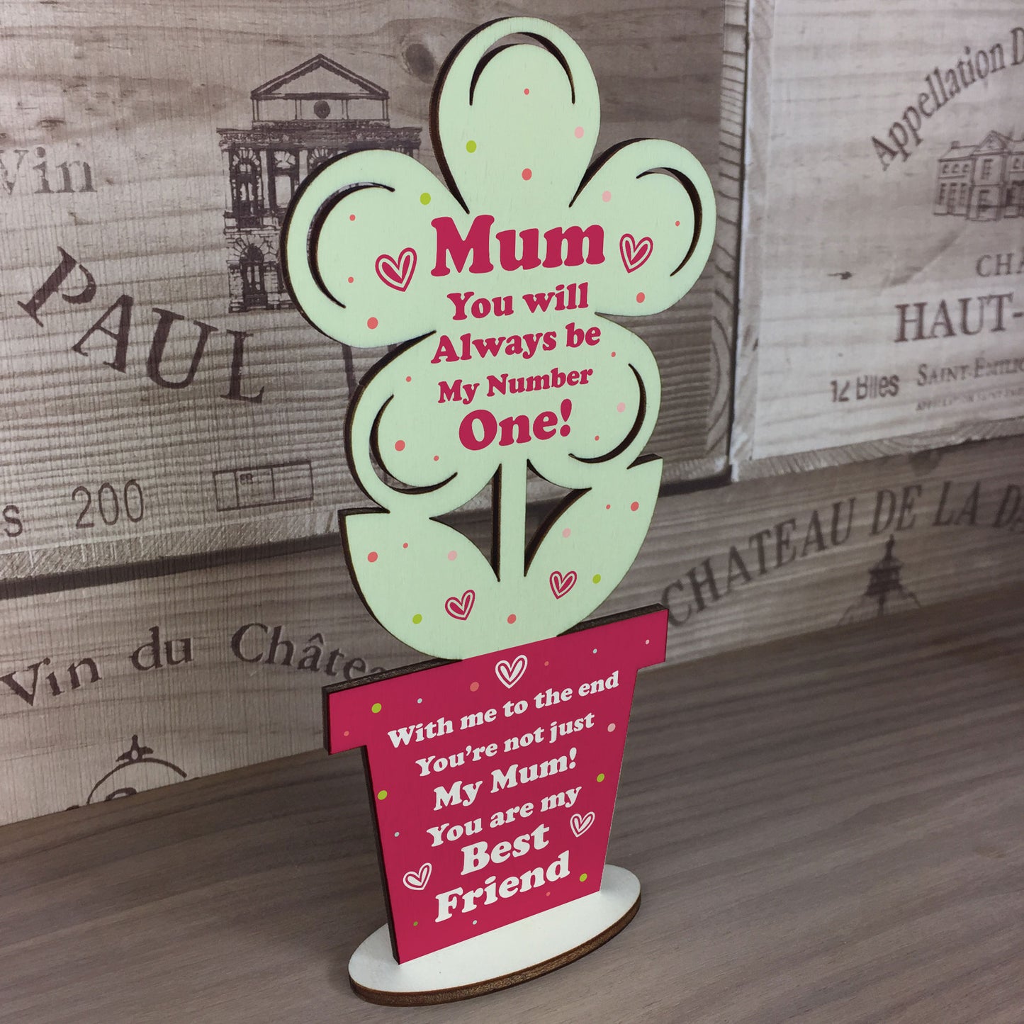Gift For Mum Best Friend Wooden Flower Mum Birthday Gifts