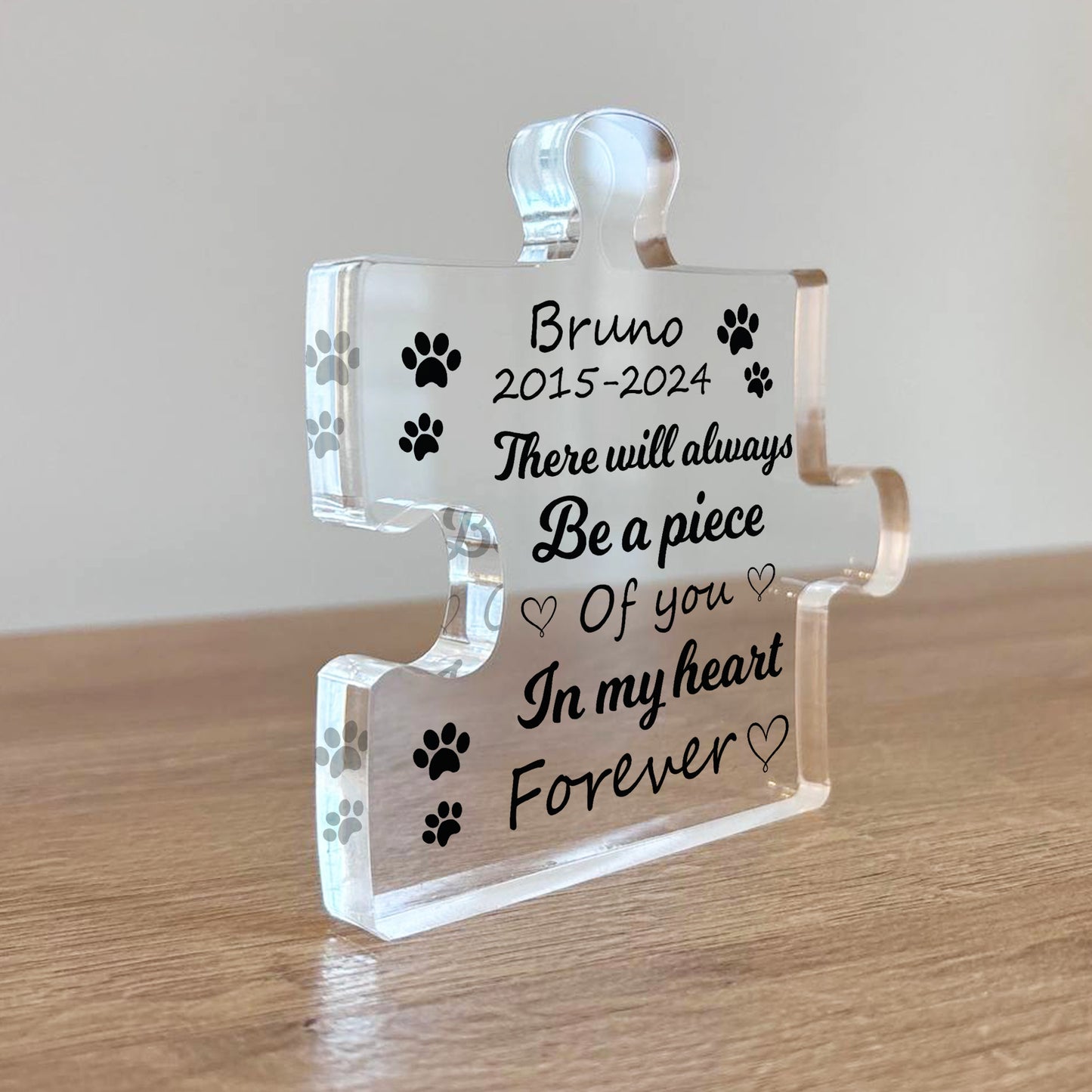 Piece Of You In My Heart Memorial Gift For Dog Cat Personalised