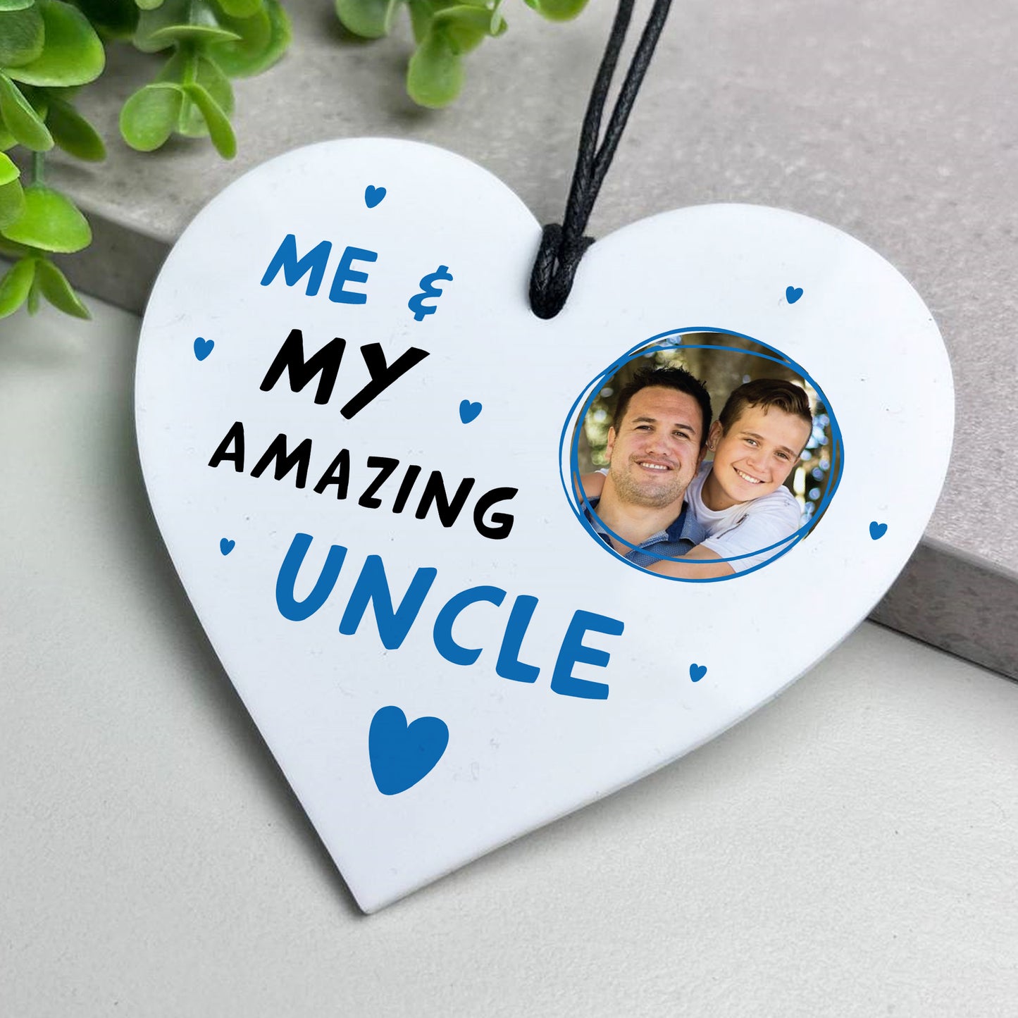 Gift For Uncle For Birthday Christmas White Acrylic Heart Plaque
