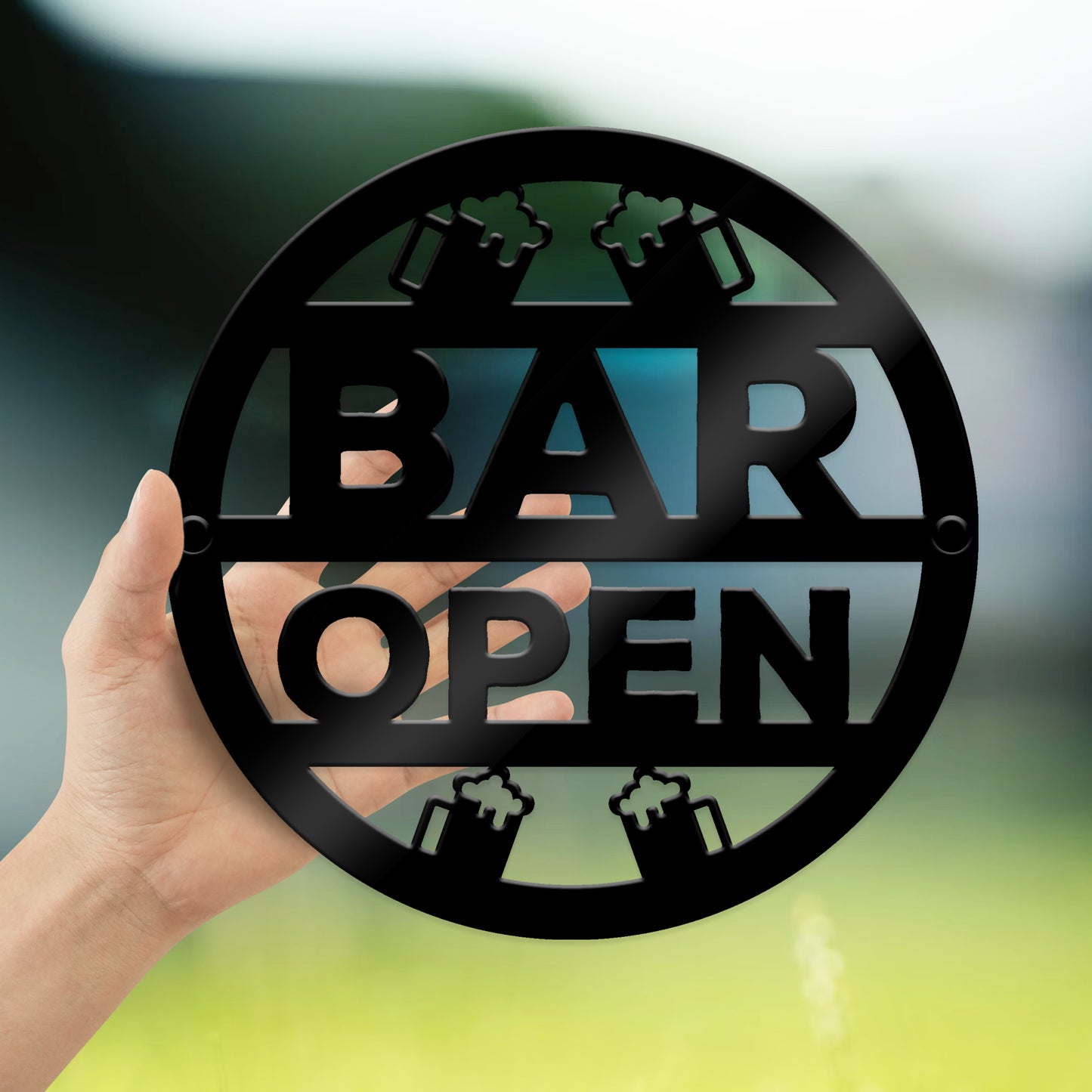 Bar Open Sign Wall Decor For Home Bar Man Cave Garden 35x35cm