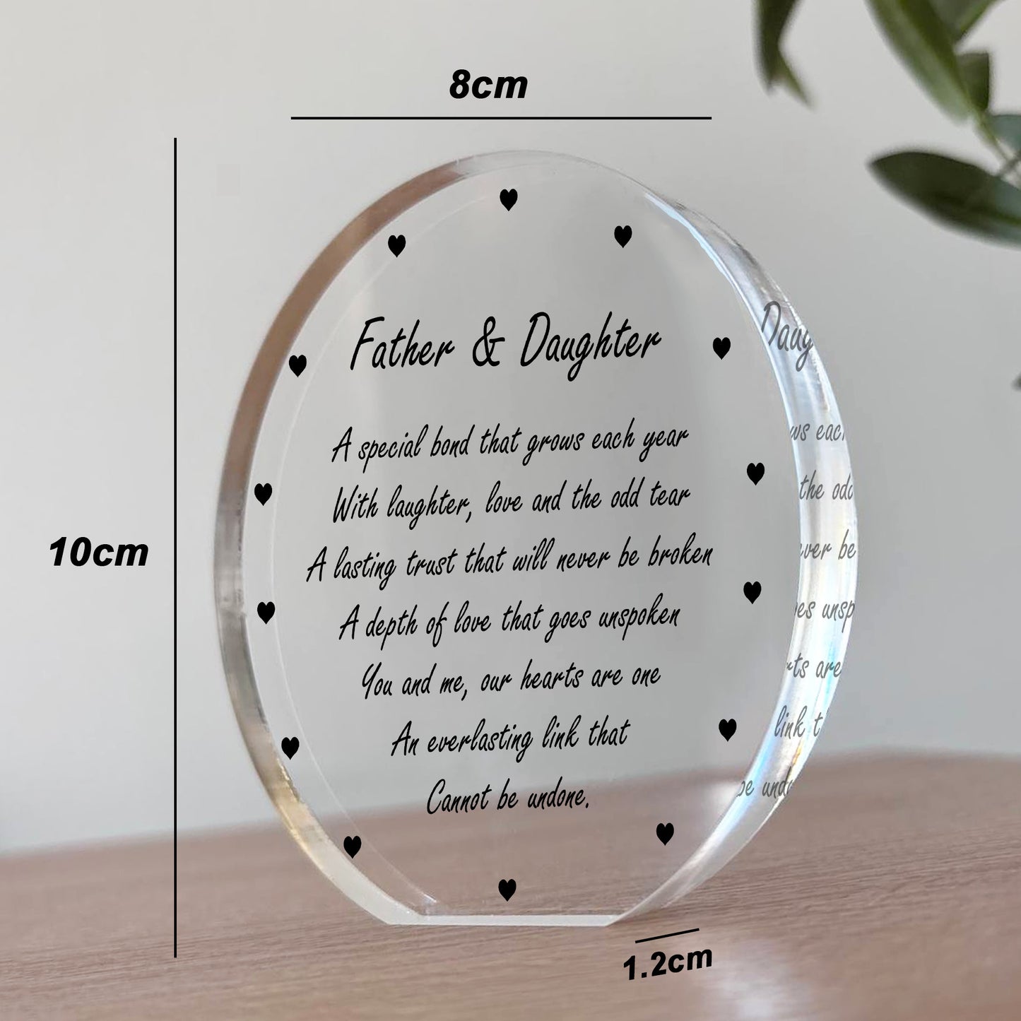 Dad and Daughter Gifts Acrylic Plaque Father And Daughter Plaque