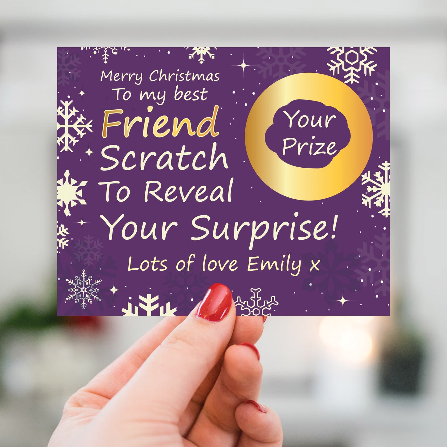 Personalised Best Friend Christmas Scratch Reveal Card Surprise