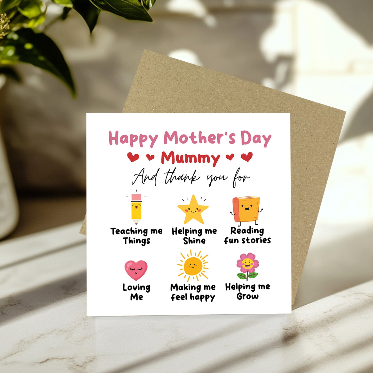 Happy Mothers Day Mummy Card, Thank You Card For Mum, Mummy Card