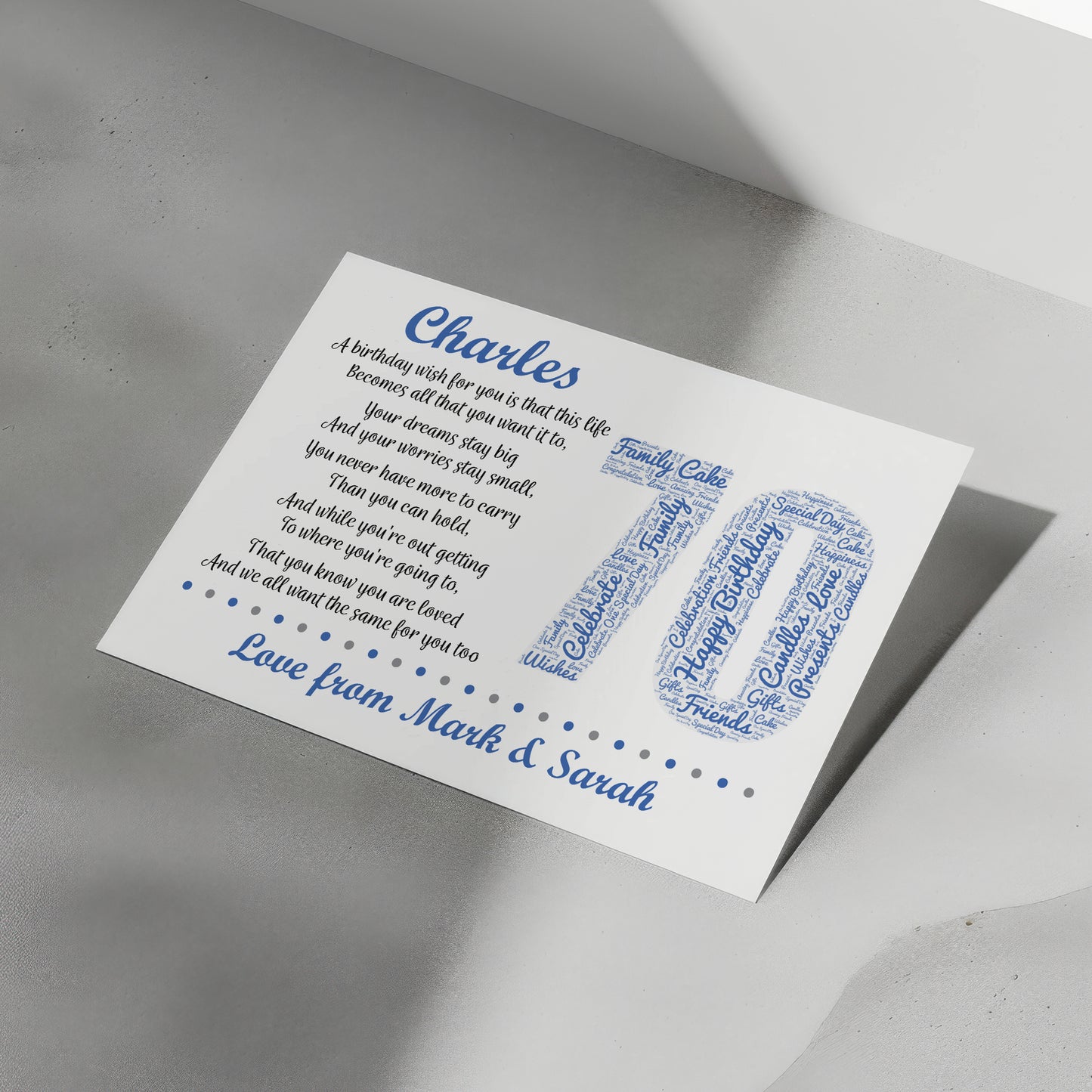 Personalised 70th Birthday Gifts for Him Men Husband Dad Grandad