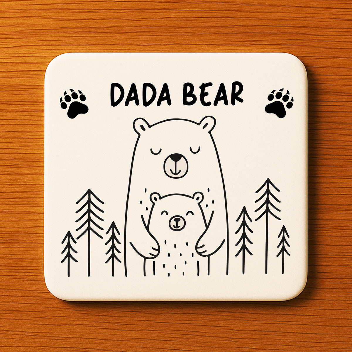 Dada Bear Coaster Gift For Dad From Daughter Son Birthday Father