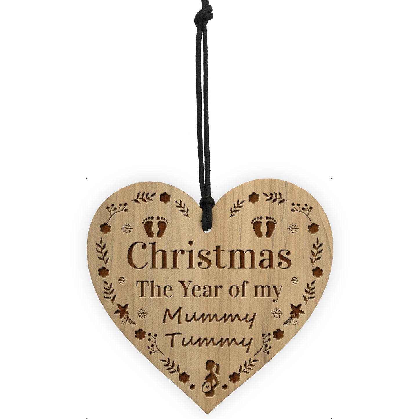 Christmas The Year Of The Mummy Tummy Hanging Heart New Mum