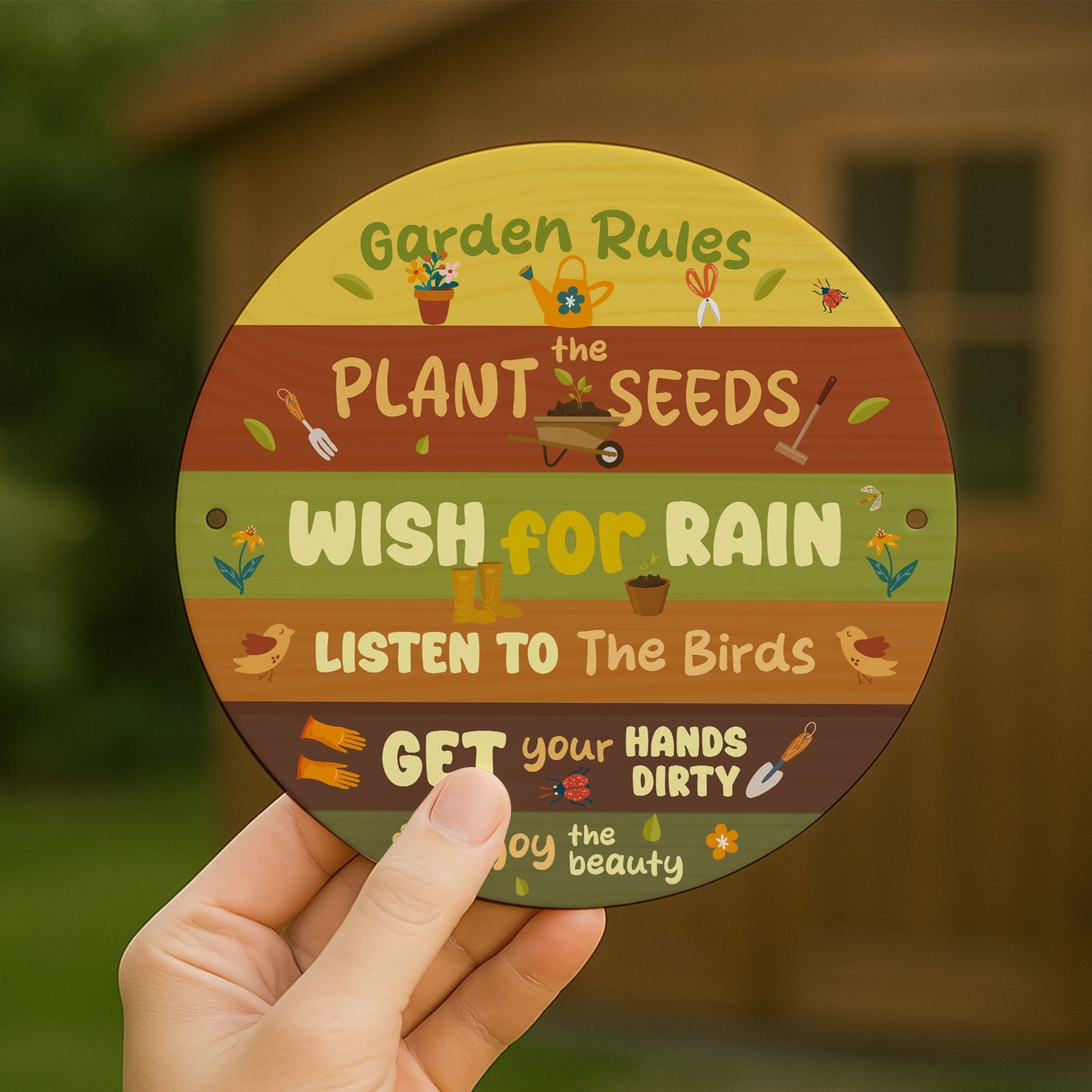 Funny Garden Sign Round Garden Sign For Outside Garden Rules