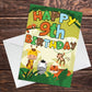 9th Birthday Jungle Animal Card for Boys Girls 9 Year Old Card