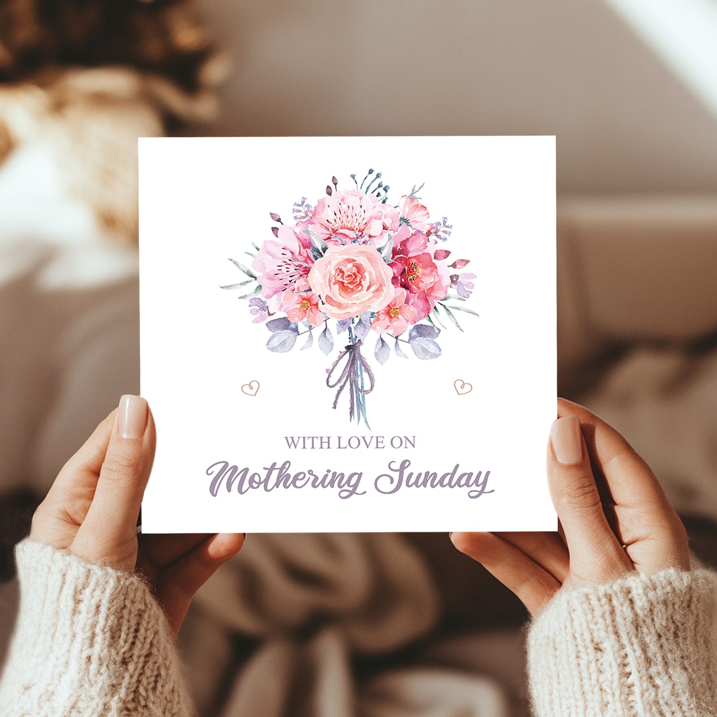 Mothers Day Card Wood Heart Bundle Mothering Sunday Card