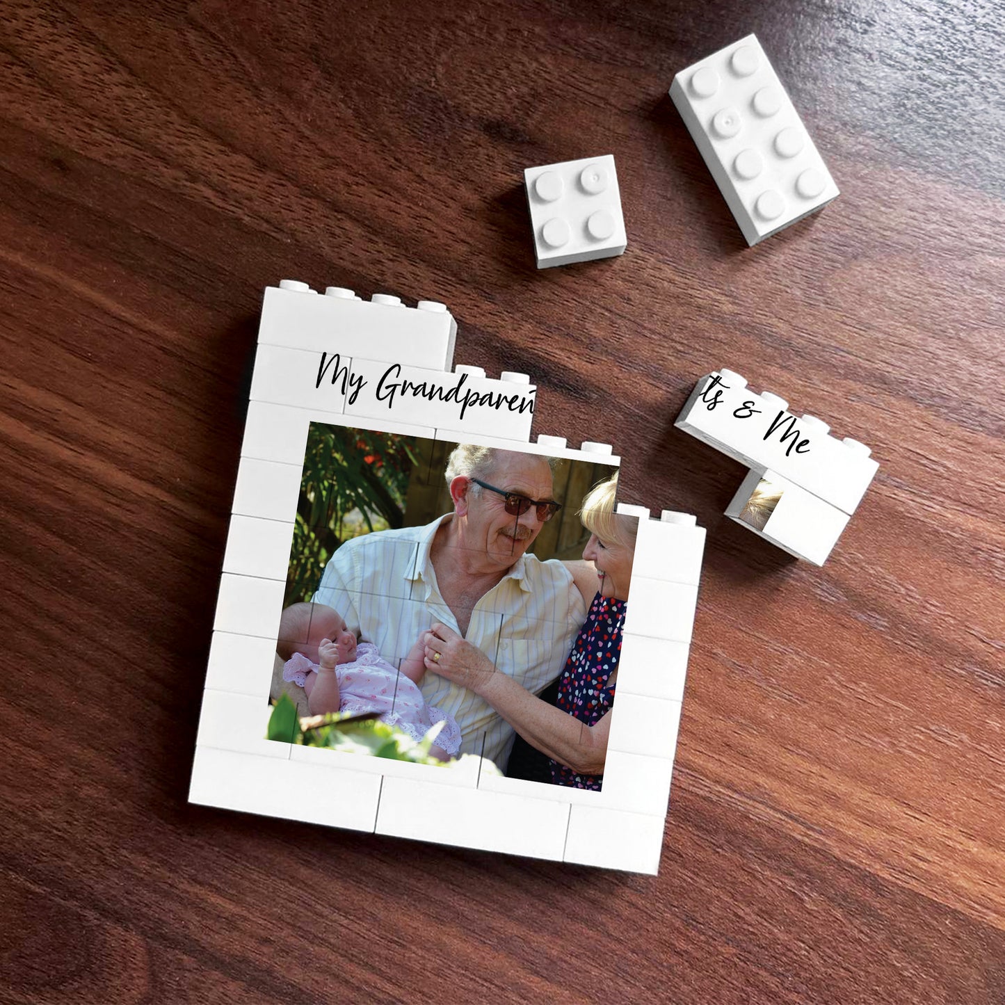 Personalised My Grandparents & Me Brick Photo Block Gift