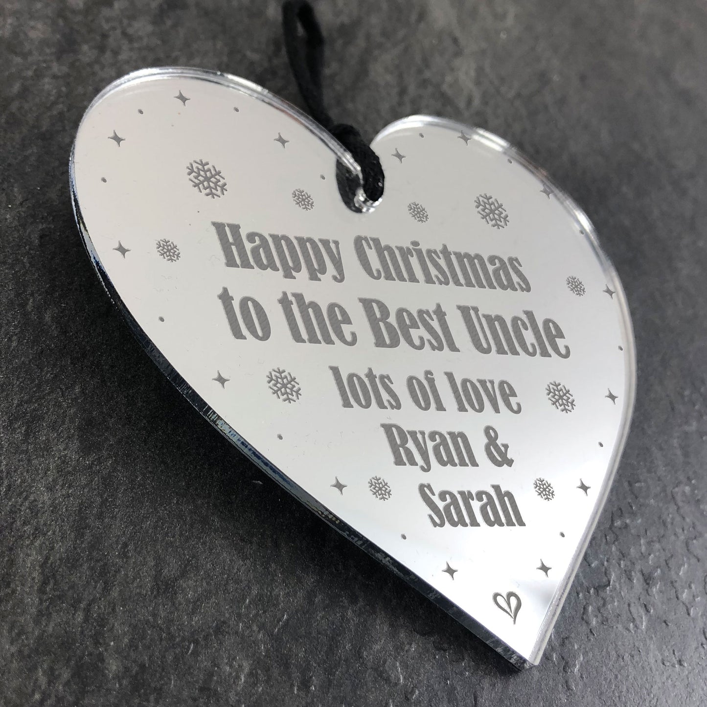 Christmas Gifts For Uncle Personalised Acrylic Heart Uncle Gifts