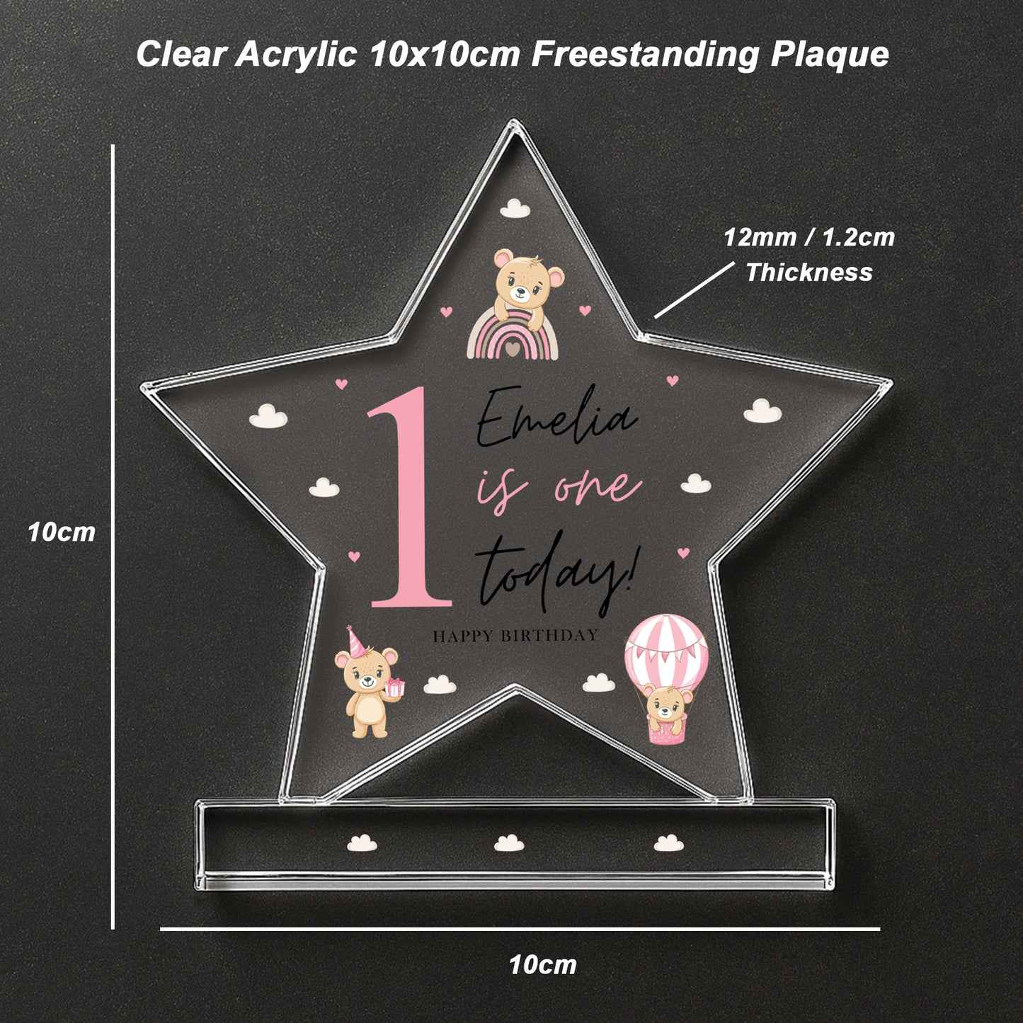 Personalised 1st Birthday Gift For Baby Girl ONE TODAY Star