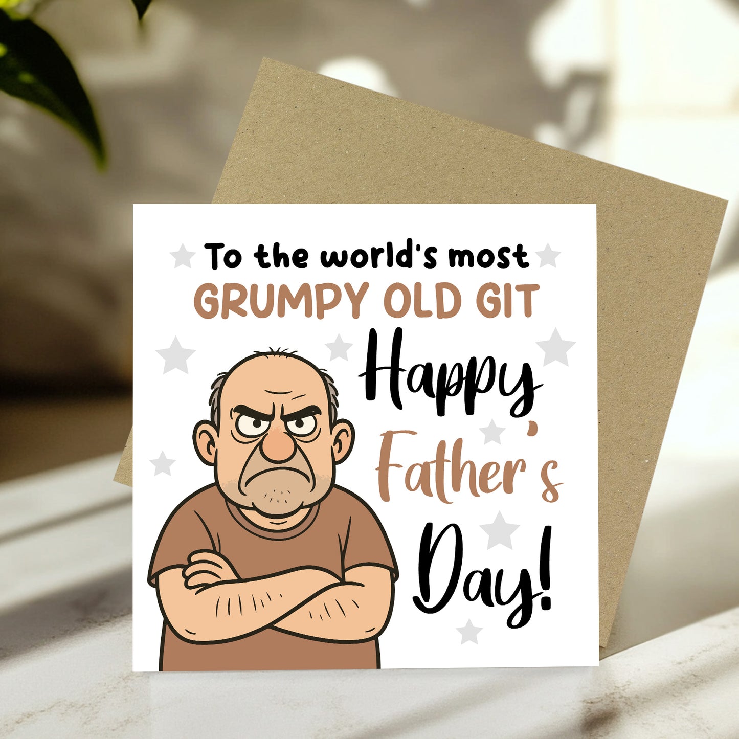 Happy Fathers Day Funny Novelty Card For Dad Grumpy Old Git Joke