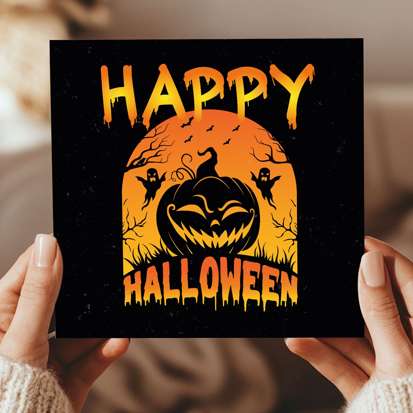 6 Pack Halloween Greeting Cards with Kraft Envelopes 145x15mm