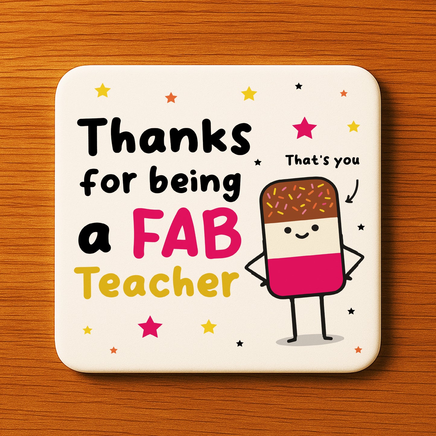 Teacher Coaster Thank You Gift FAB Teacher Appreciation Gift
