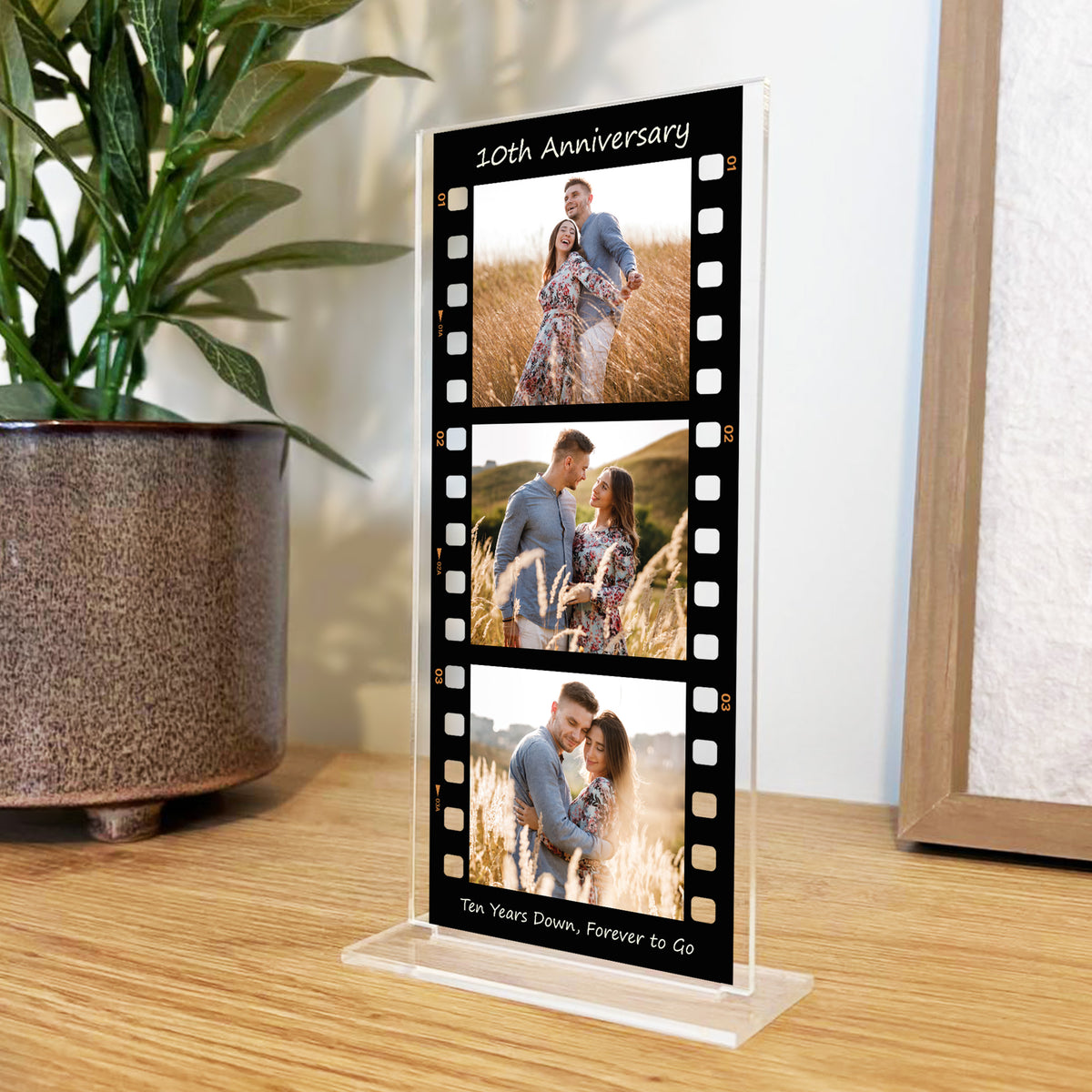 Gift For 10th Anniversary Personalised Photo Collage Plaque