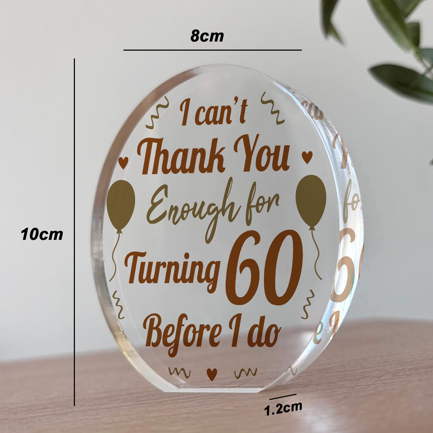 Funny 60th Birthday Acrylic Plaque Present For Men Women Sixty